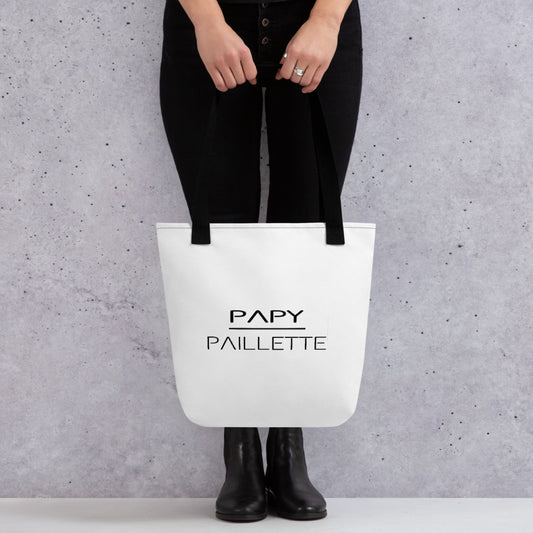 Tote bag Papy Paillette Blanc