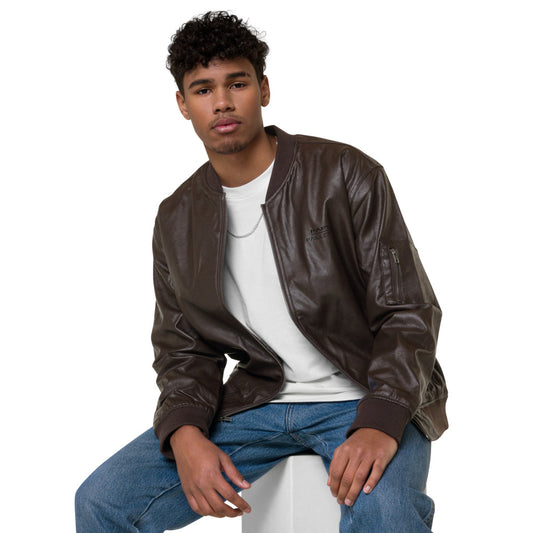 Veste Bomber en cuir Papy Paillette (Existe aussi en Noir)