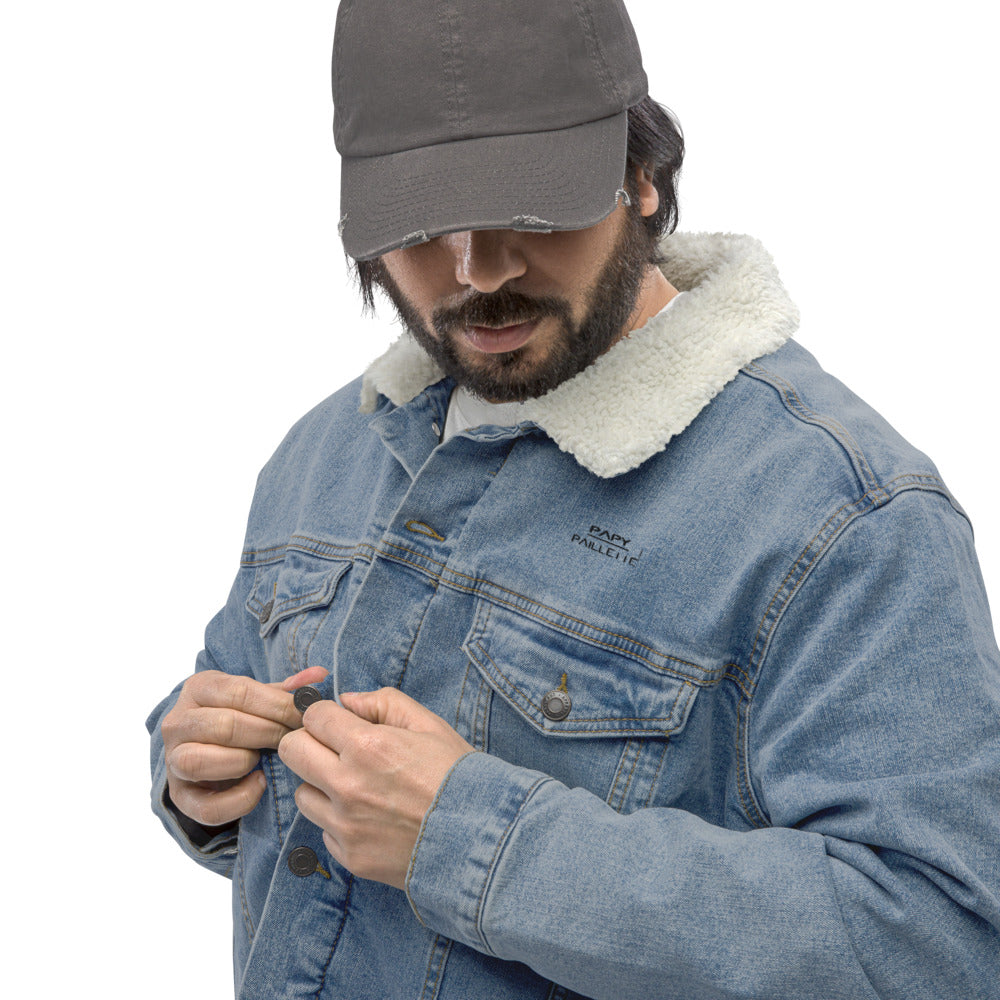 Veste sherpa en jean Homme Papy Paillette (+1 Couleur)