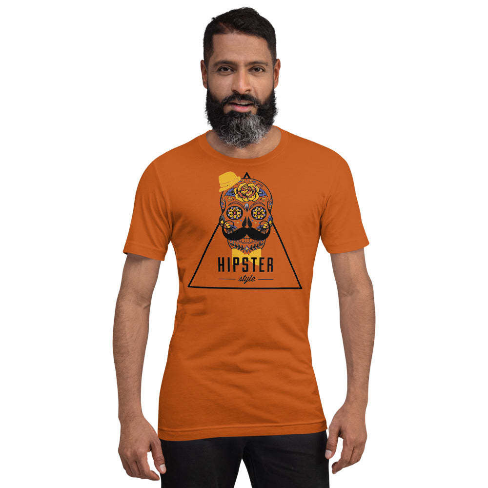 T-Shirt à manches courtes Hipster Skull (+12 Couleurs)