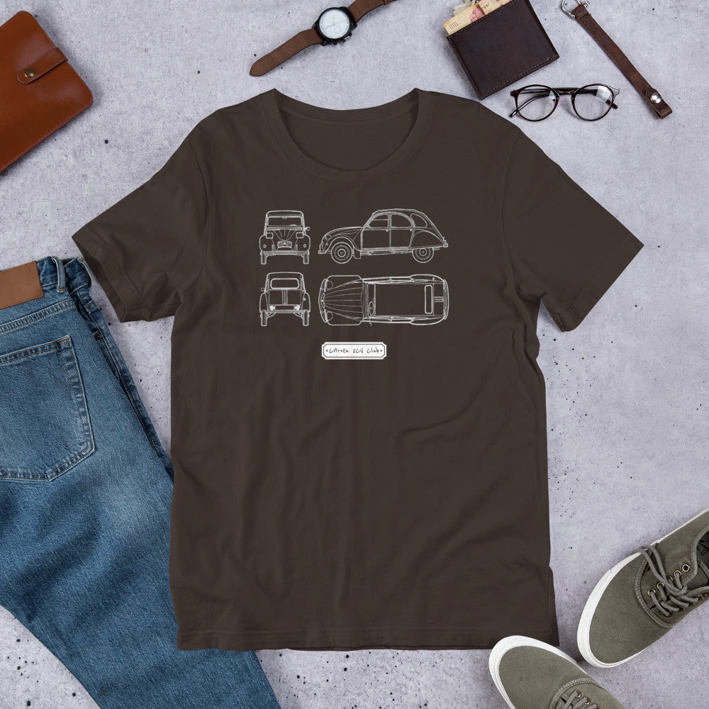 T-Shirt à manches courtes 2CV (+7 Couleurs)