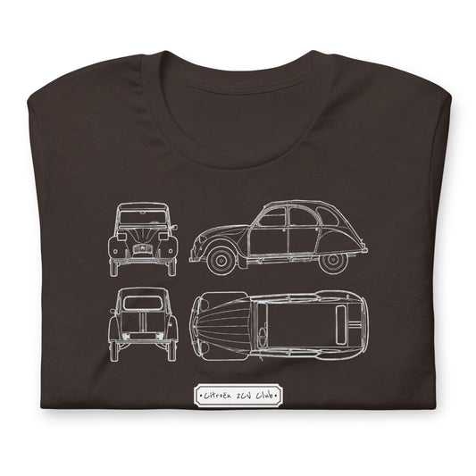 T-Shirt à manches courtes 2CV (+7 Couleurs)