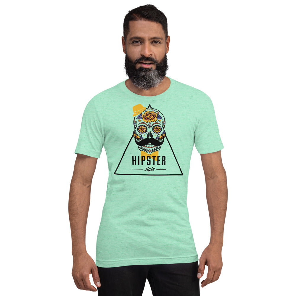 T-Shirt à manches courtes Hipster Skull (+12 Couleurs)