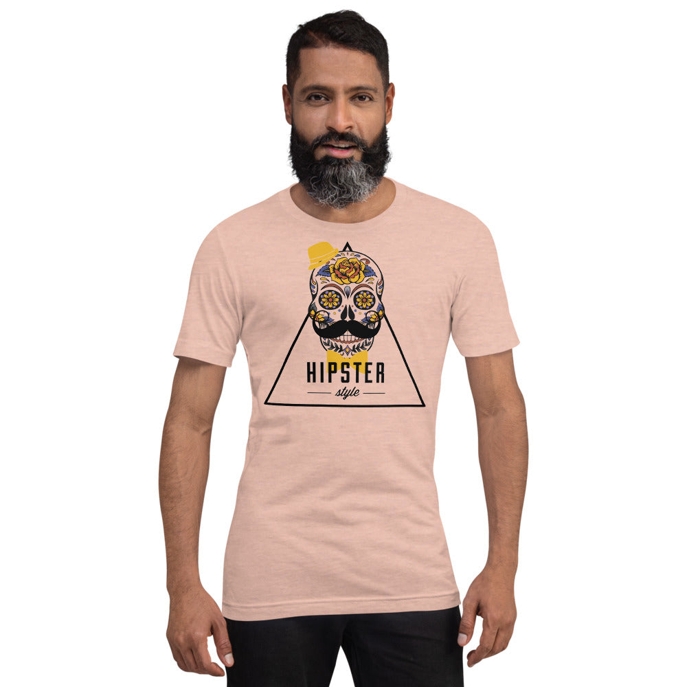 T-Shirt à manches courtes Hipster Skull (+12 Couleurs)