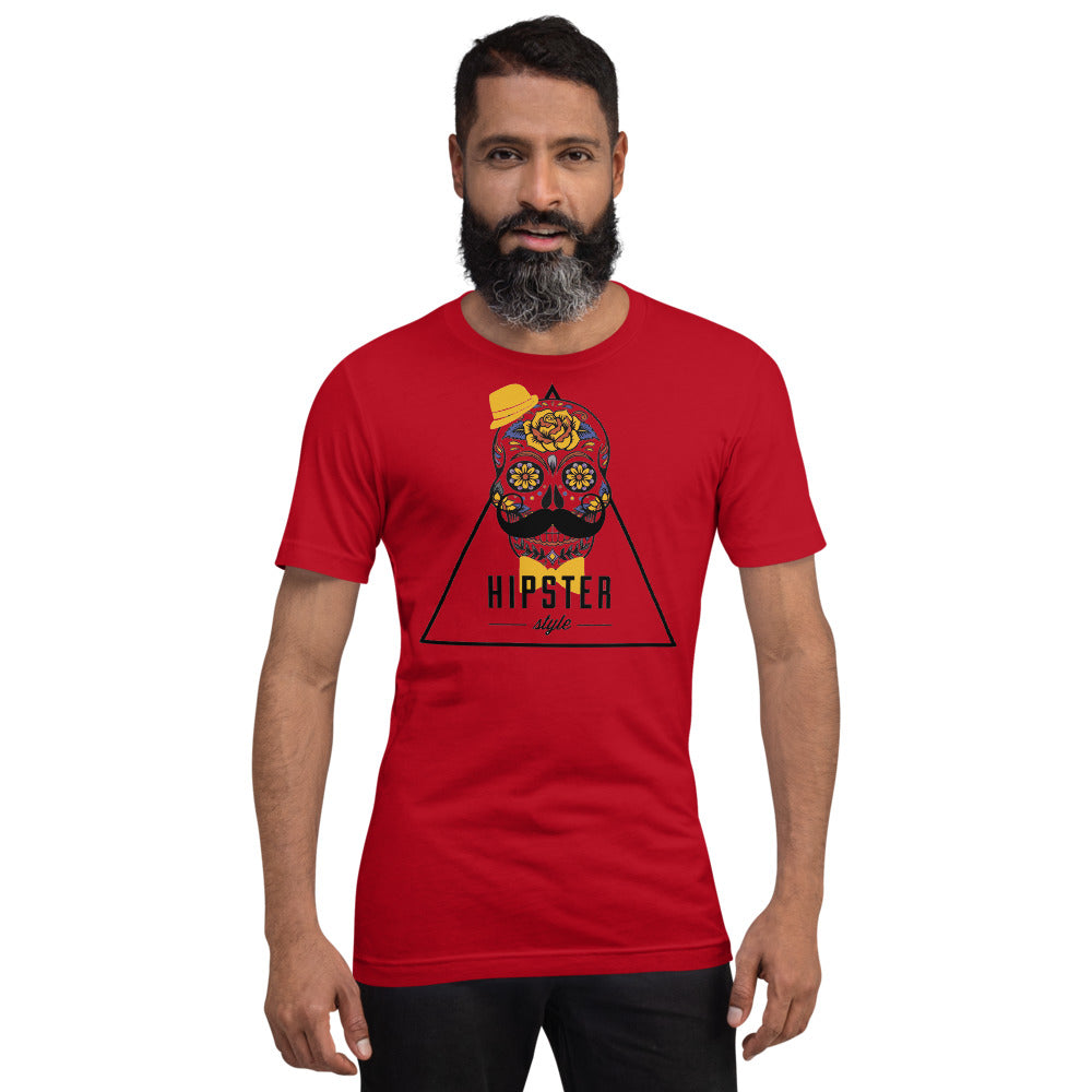 T-Shirt à manches courtes Hipster Skull (+12 Couleurs)