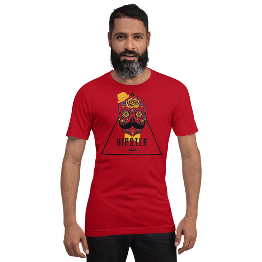 T-Shirt à manches courtes Hipster Skull (+12 Couleurs)