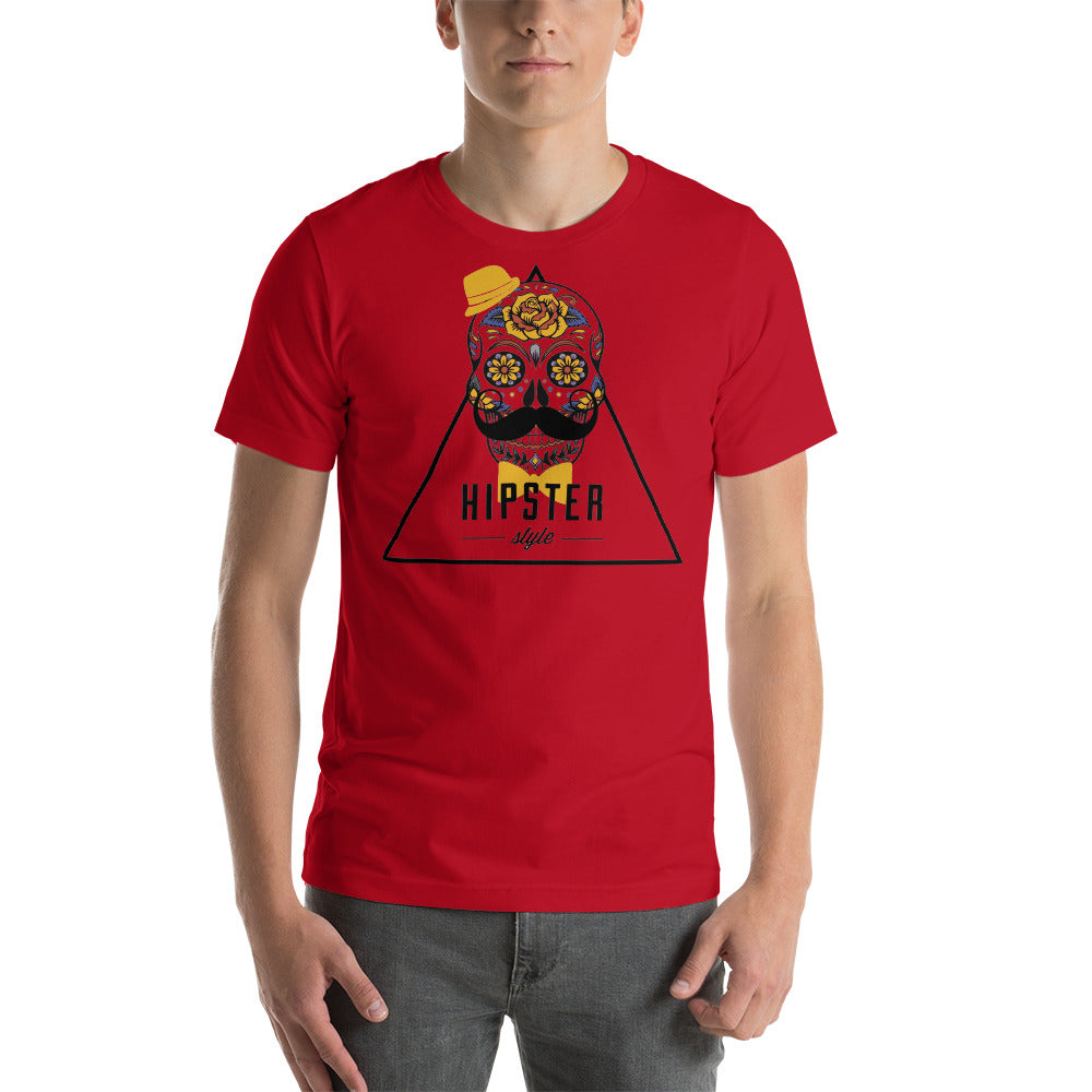 T-Shirt à manches courtes Hipster Skull (+12 Couleurs)