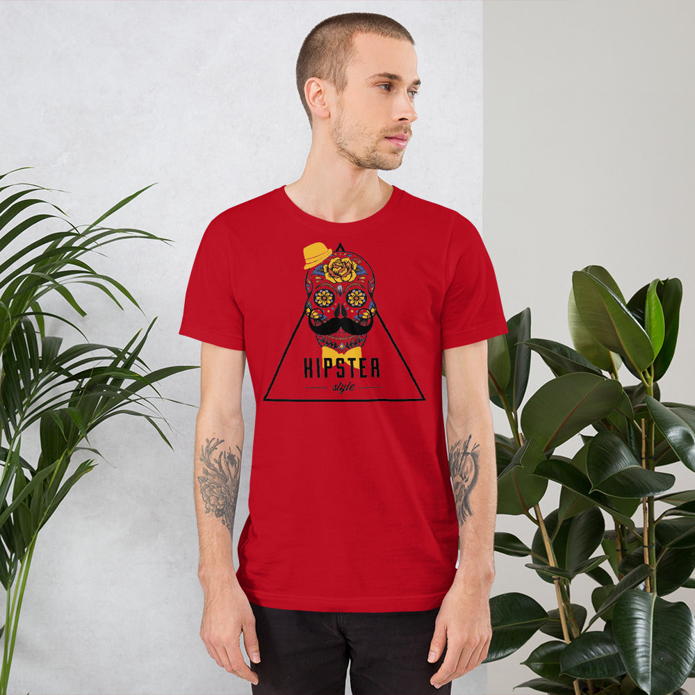 T-Shirt à manches courtes Hipster Skull (+12 Couleurs)