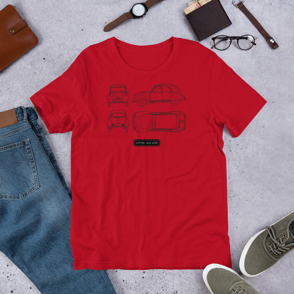 T-Shirt à manches courtes 2CV (+11 Couleurs)