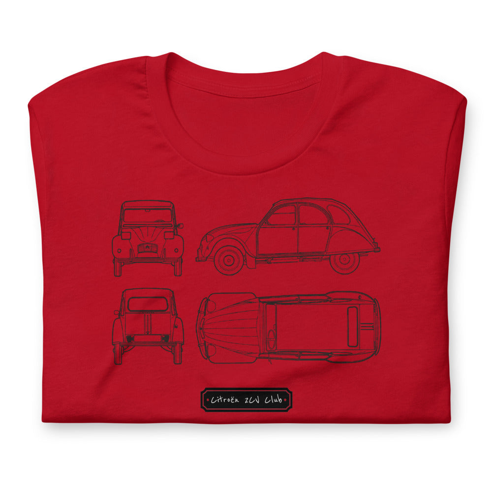 T-Shirt à manches courtes 2CV (+11 Couleurs)