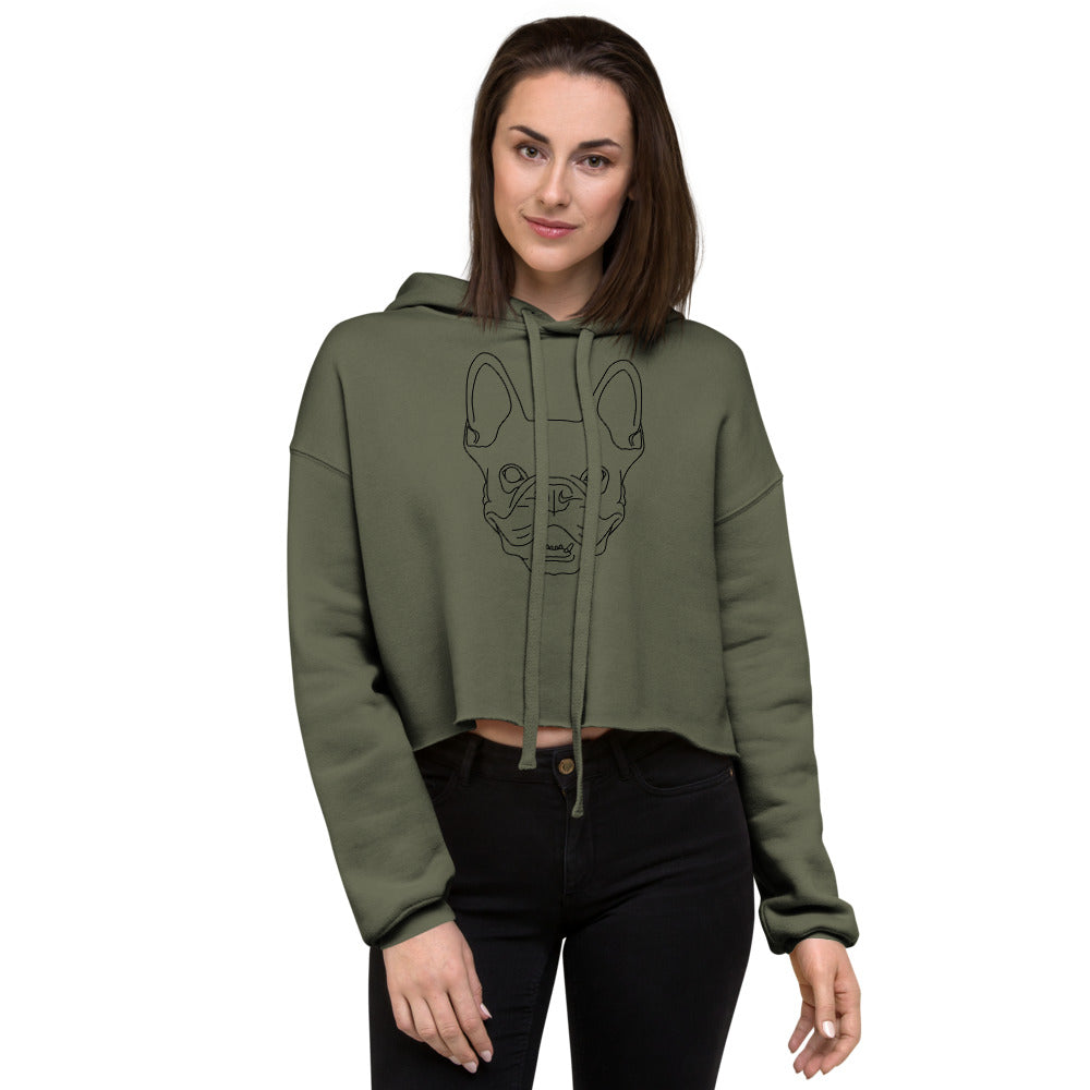 Sweat à Capuche Crop-Top Femme Bulldog (+2 Couleurs)